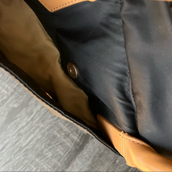 Tory Burch Perforated Logo Black Nylon Drawstring Top handle Large Crossbody - Picture 13 of 14